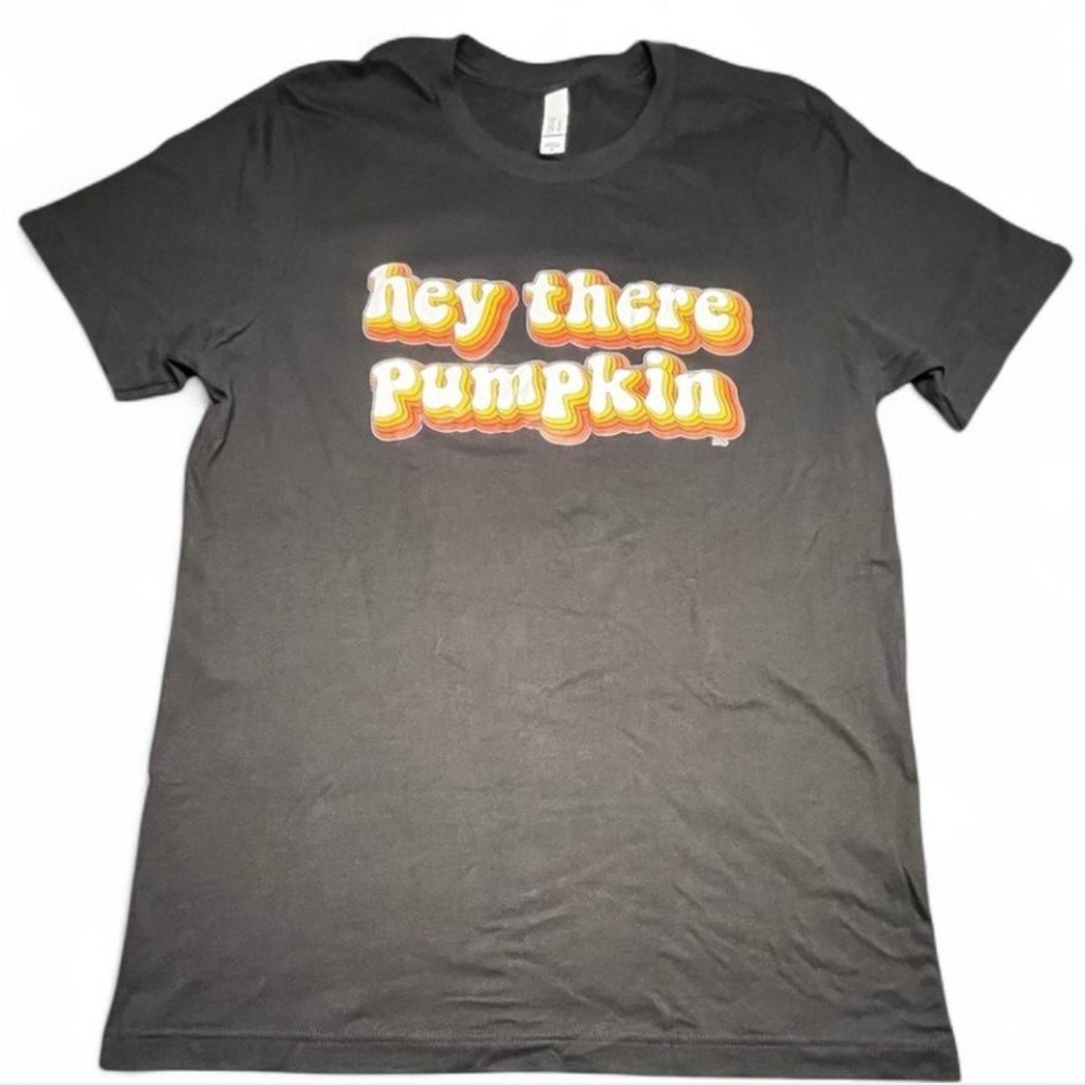Canvas "Hey there Pumpkin" Black T shirt, M